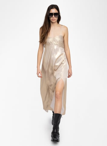 Robe longue en satin métallisé ZADIG&VOLTAIRE Doré